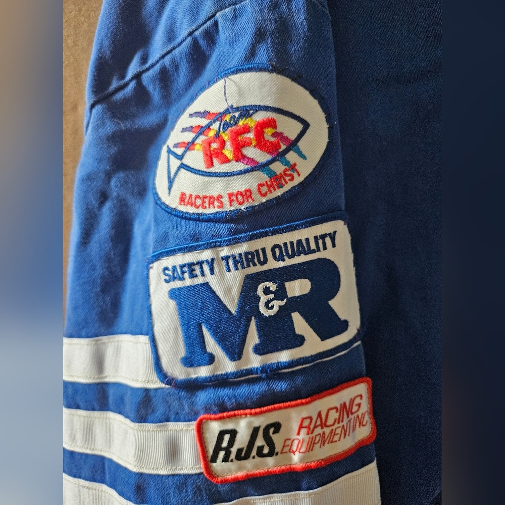 Vintage Racing Jacket with Patches - Blue Large CL0044 - Picture 3 of 9